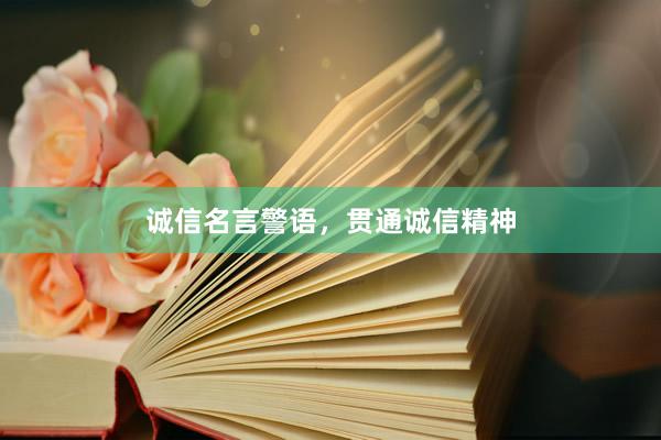 诚信名言警语，贯通诚信精神