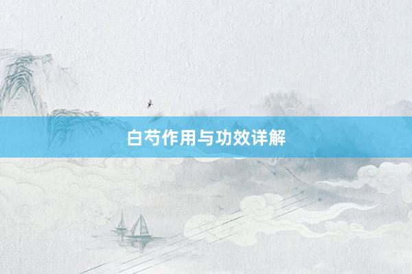 白芍作用与功效详解