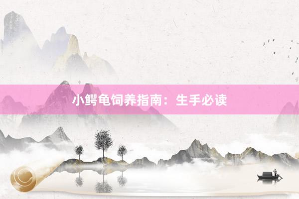 小鳄龟饲养指南:生手必读